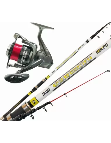 Kolpo Combo Pesca de Barco Canna 2.40 M en carrete de carbono y alambre